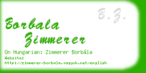 borbala zimmerer business card